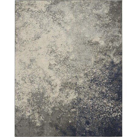 Homeroots 7 x 10 ft. Charcoal & Ivory Abstract Area Rug 385364